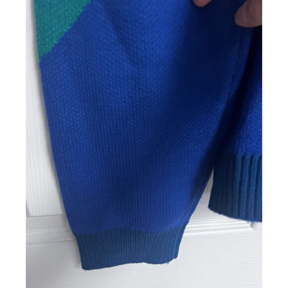 New York & Company Color Block Women's Sweater Cardigan M Medium Blue Green - Picture 4 of 9